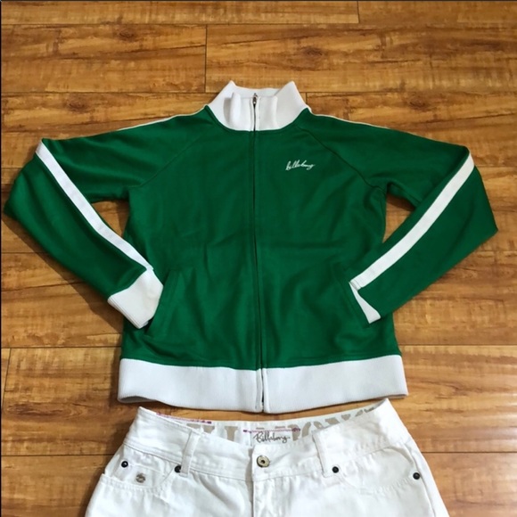 Green and white Billabong track jacket - Picture 3 of 7